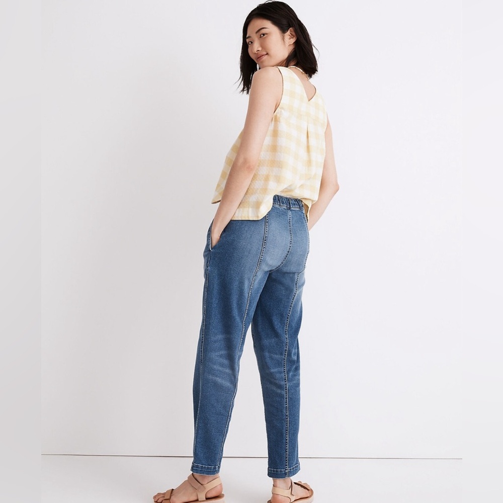 Madewell Pull-On Relaxed Jeans in Caville Wash Seamed   Women’s Size Large - Picture 3 of 15